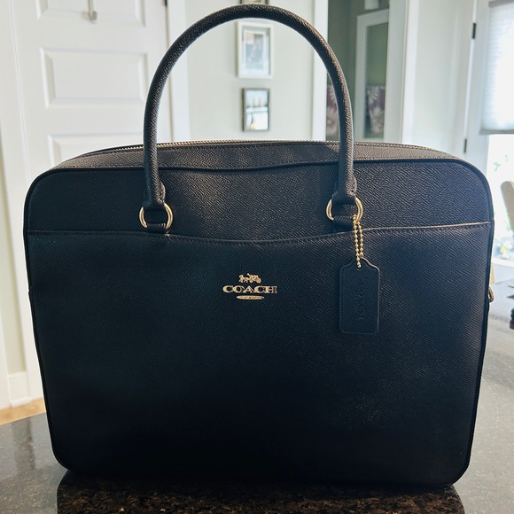 Coach Black Leather Briefcase - Picture 1 of 6
